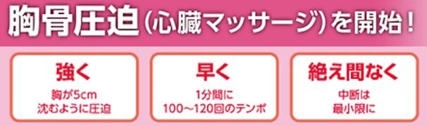 胸骨圧迫 強く 早く 絶え間なく