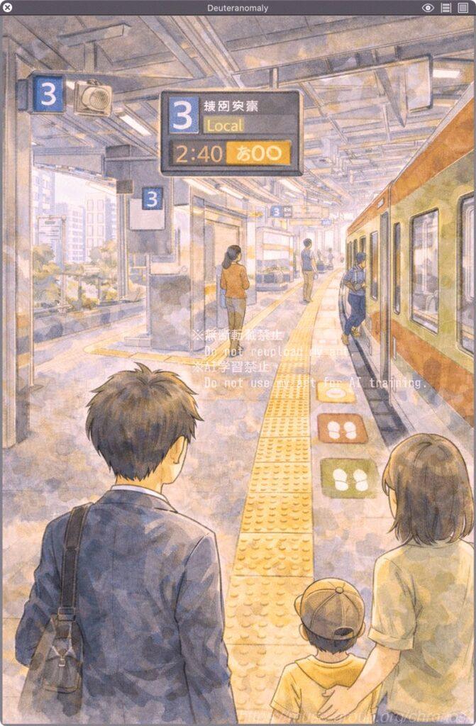 イラスト：ChatGPTによる
異常3色覚（例：DA型）の色覚シミュレーション／『Sim Deltonism』による再現